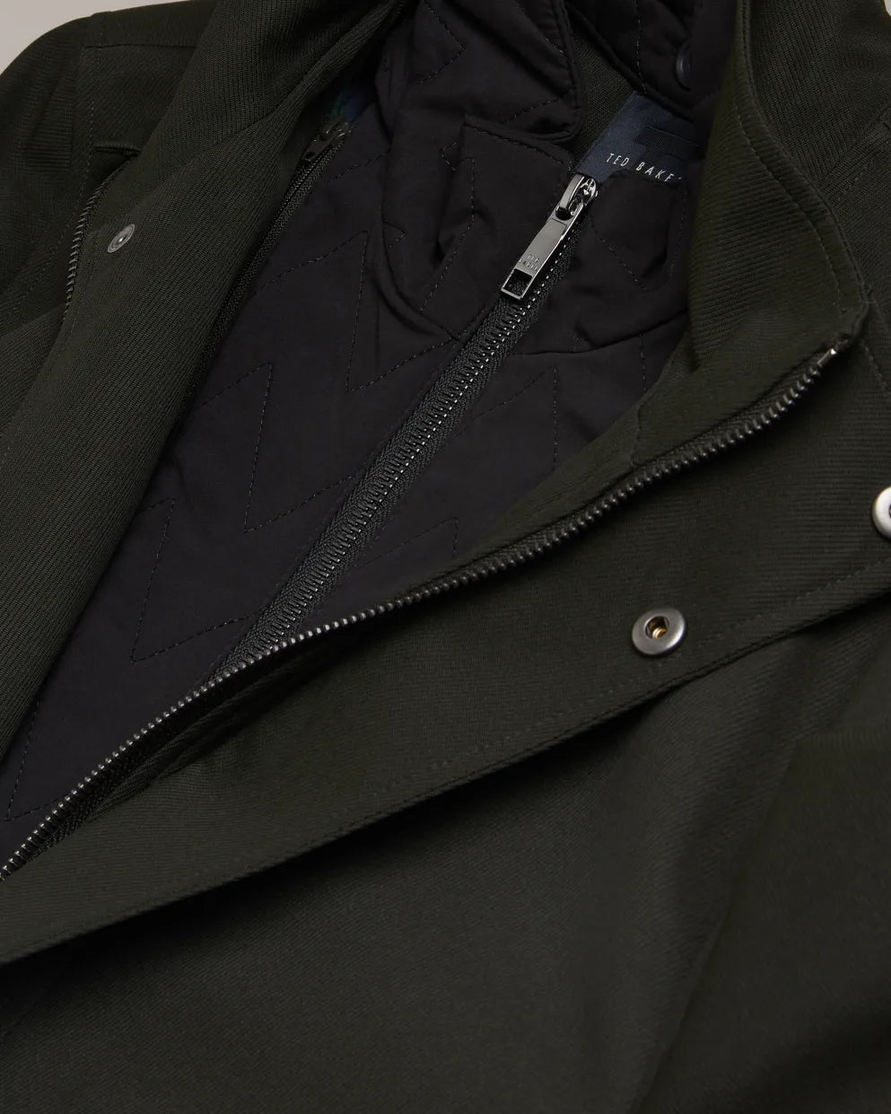 Ted Baker Erolson Μακριά Funnel Neck Καπαρντίνα | Κυπαρισσί