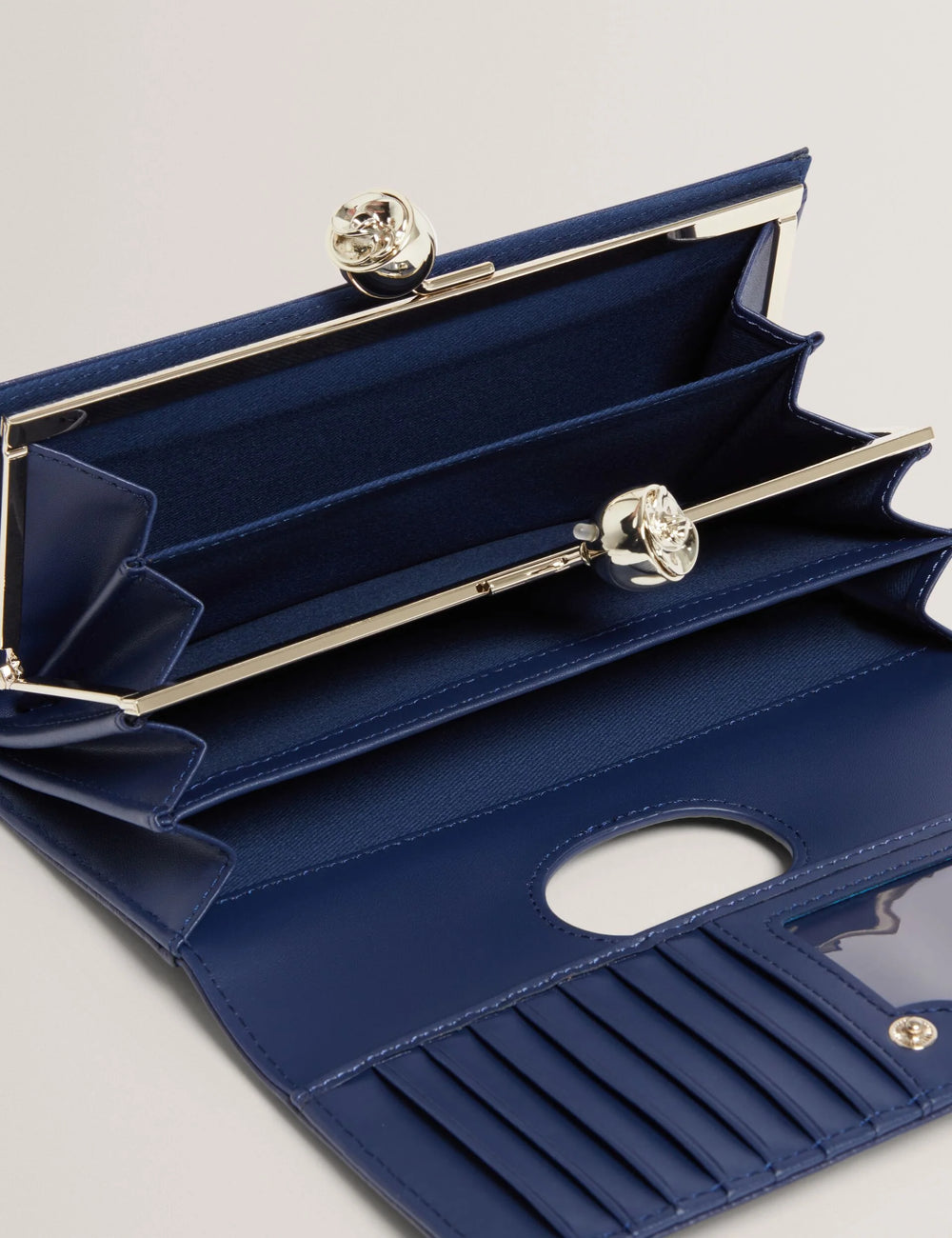 Ted Baker Roosali Grand Portefeuille en Cuir | Bleu Foncé – vue alternative 2