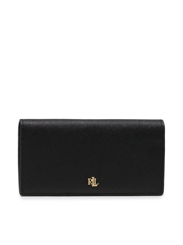 Lauren Ralph Lauren Medium Δερμάτινο Πορτοφόλι: Μαύρο