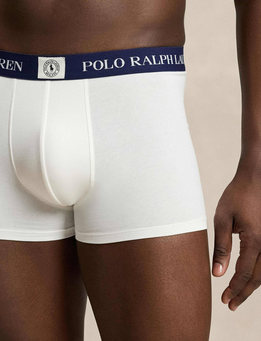Ralph Lauren Stretch Cotton Trunk 3-Pack | White/Navy/Pony – alternate view 5