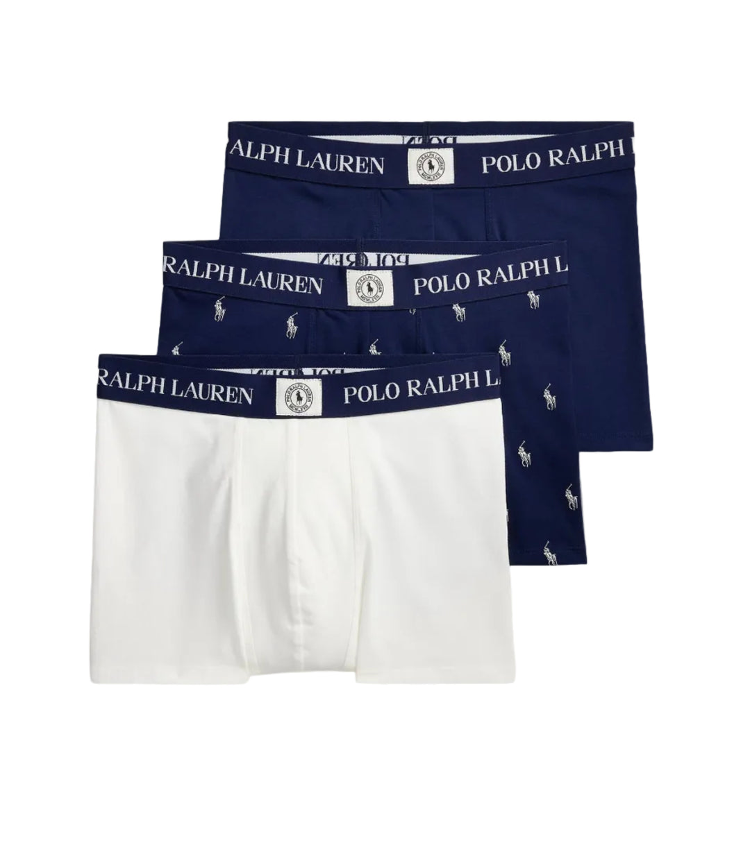 Ralph Lauren Pack de 3 bóxers de algodón stretch | Blanco/Azul Marino/Pony