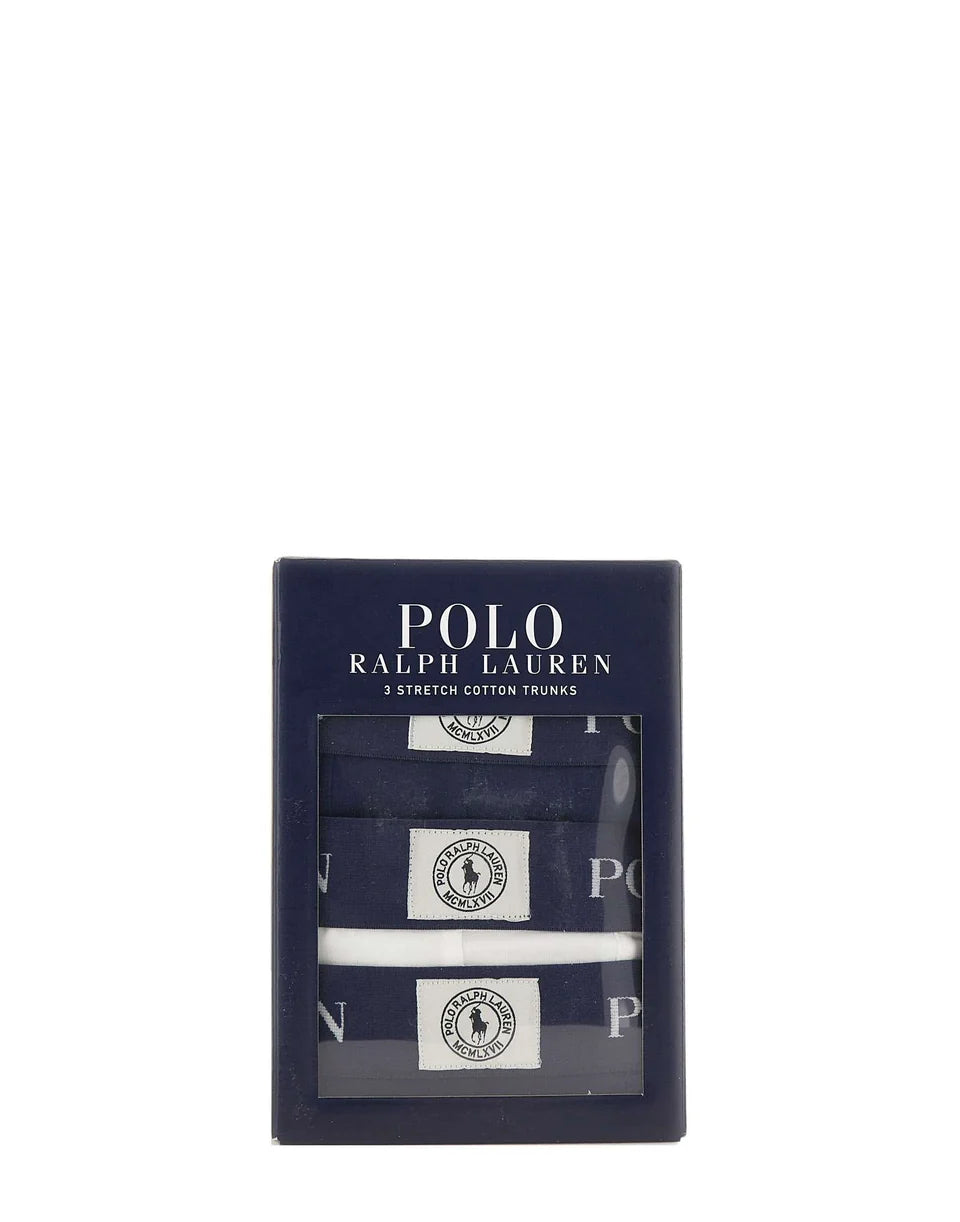 Ralph Lauren طقم 3 بوكسر من قطن مطاطي | أبيض/كحلي/Pony – عرض بديل 7