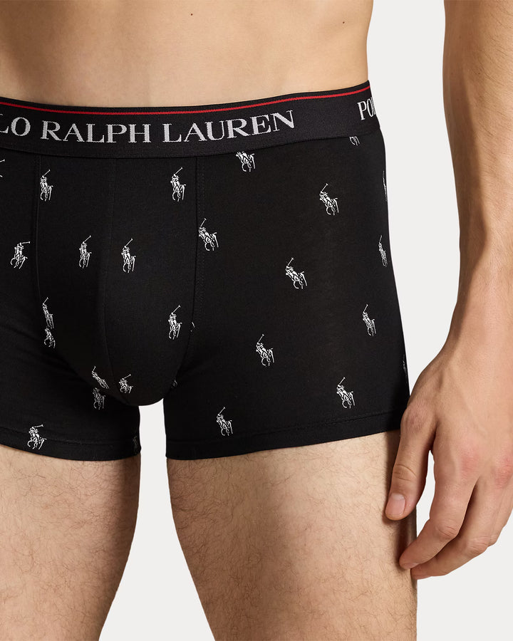 Ralph Lauren بوكسر كلاسيكي رجالي من قطن مطاطي طقم من 3 | أسود/مخطط – صورة المنتج 05