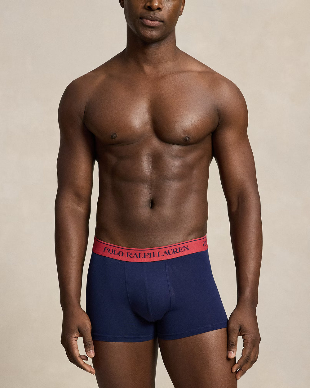 Ralph Lauren 3er-Pack klassische Trunks aus Stretch-Baumwolle | Marineblau/Rot/Gelb – alternative Ansicht 2