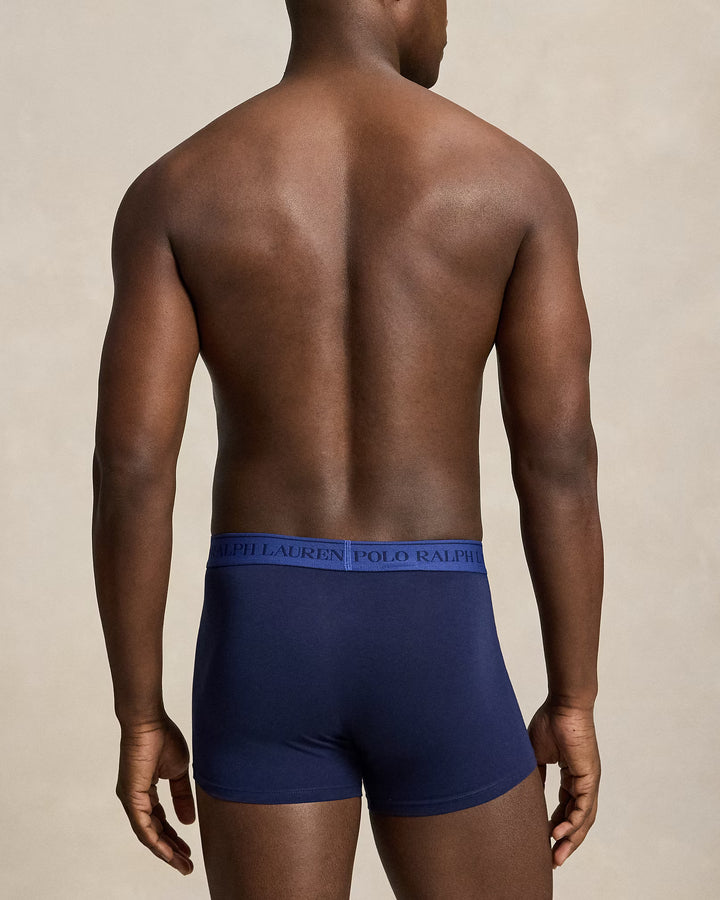 Ralph Lauren 3er-Pack klassische Trunks aus Stretch-Baumwolle | Marineblau/Rot/Gelb – alternative Ansicht 6