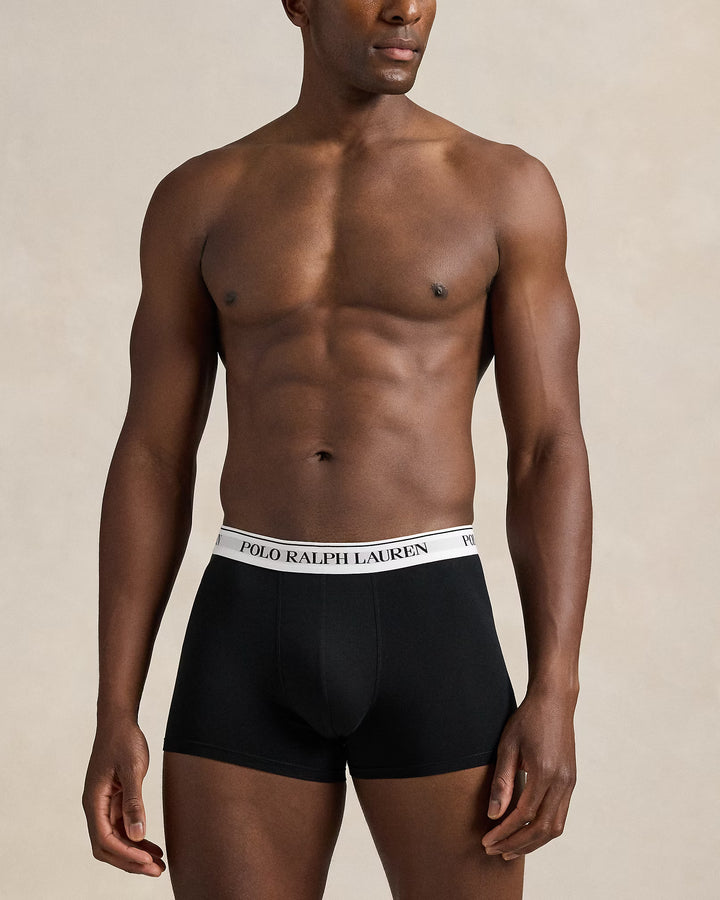 Ralph Lauren 3er-Pack klassische Trunks aus Stretch-Baumwolle | Weiß/Schwarz/Grau – alternative Ansicht 2
