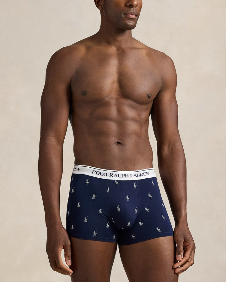 Ralph Lauren Classic Stretch-Cotton Trunk 3-Pack | White/Navy/Pony – alternate view 3