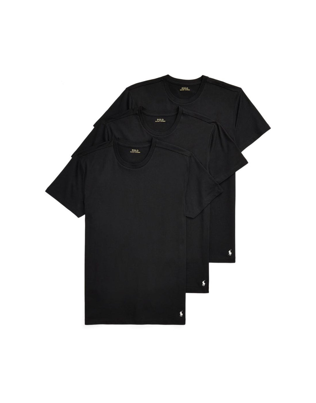Ralph Lauren Herren 3er-Pack Rundhals-T-Shirts Slim-Fit in Schwarz