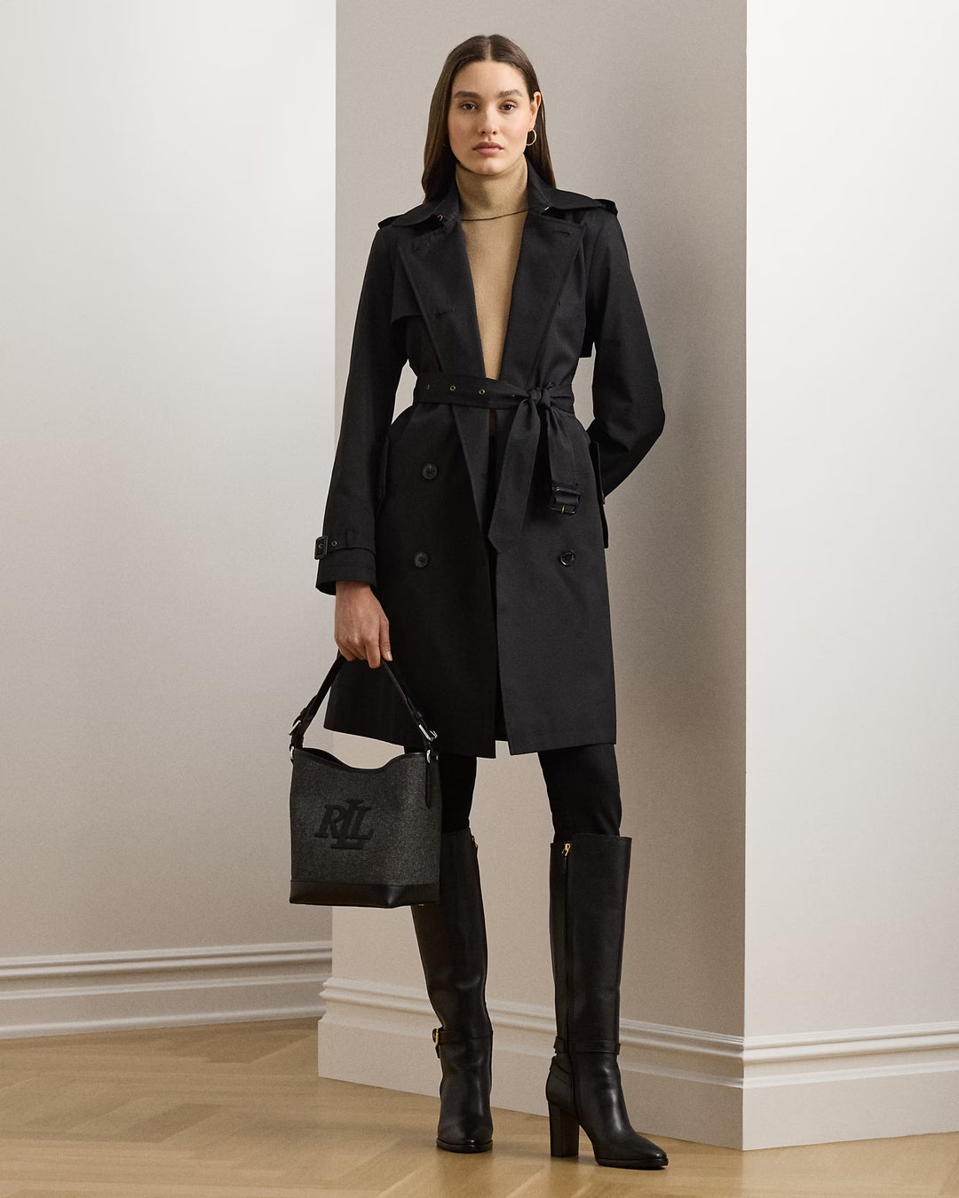 Lauren Ralph Lauren Σταυρωτή Καμπαρντίνα: Μαύρο – εναλλακτική όψη