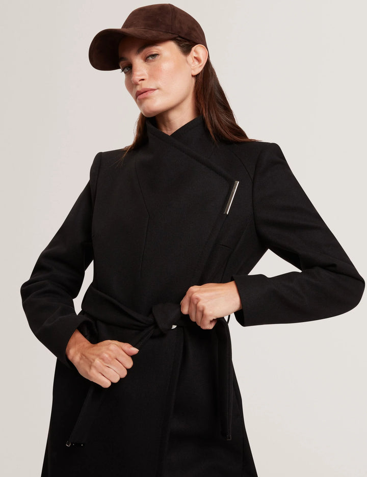 Ted Baker Rose معطف صوف لفّ بحزام | أسود – عرض بديل 3