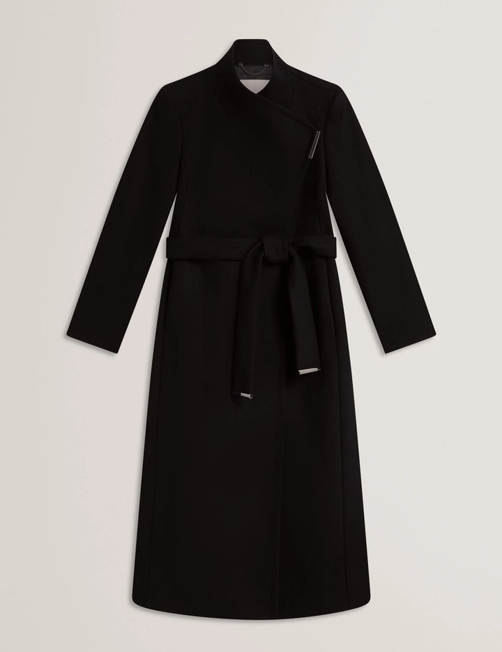 Ted Baker Rose معطف صوف لفّ بحزام | أسود – عرض بديل 6