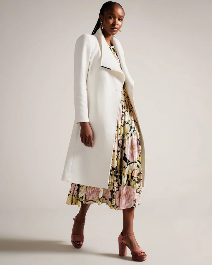 Ted Baker Rose Cappotto a Portafoglio in Lana con Cintura | Avorio – vista alternativa 3