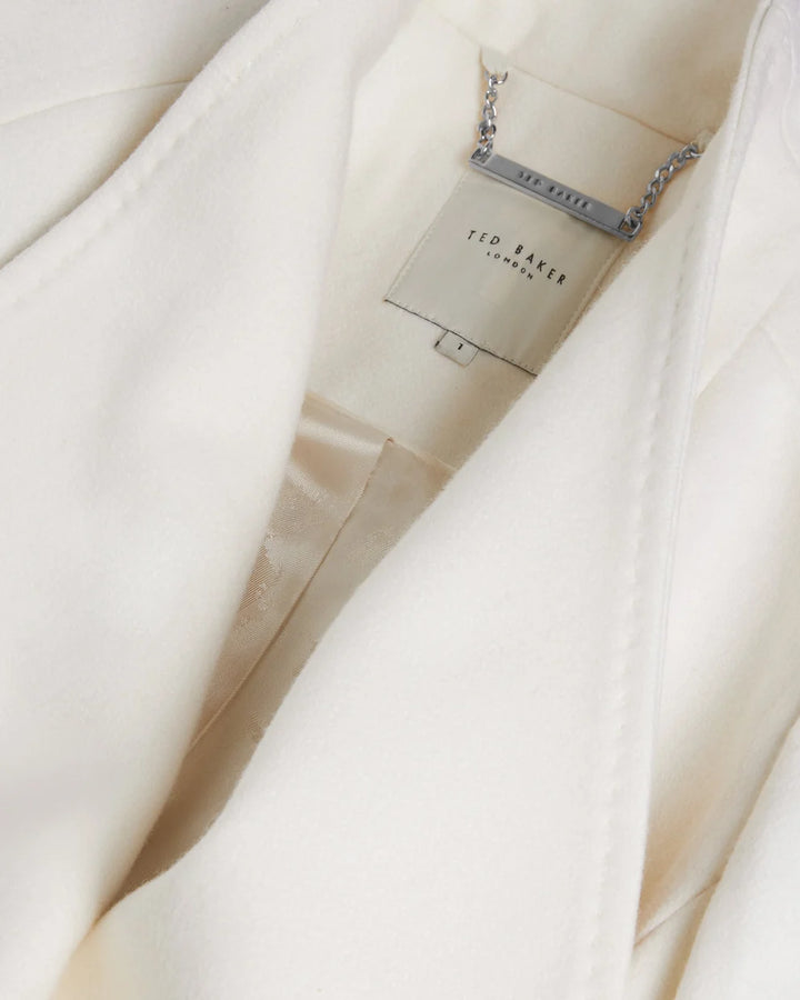 Ted Baker Rose Cappotto a Portafoglio in Lana con Cintura | Avorio – vista alternativa 4