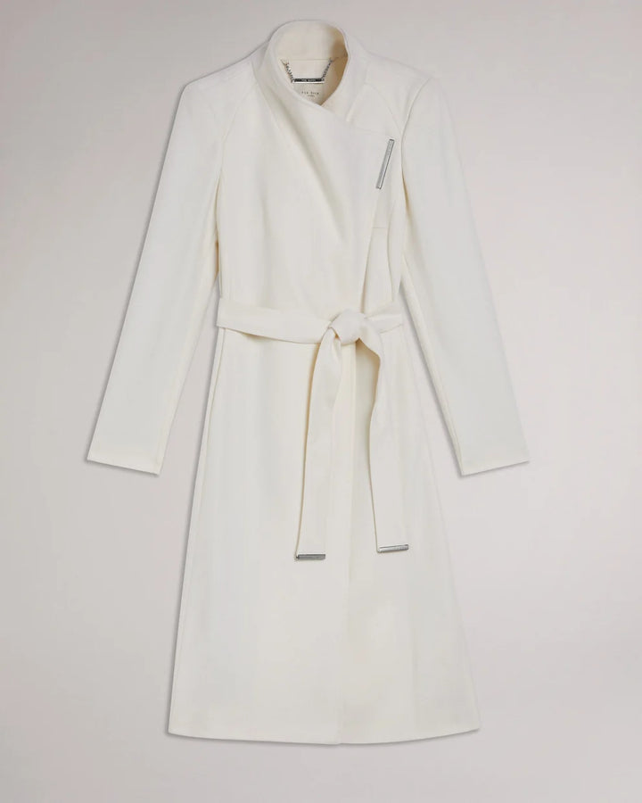 Ted Baker Rose Cappotto a Portafoglio in Lana con Cintura | Avorio – vista alternativa 5