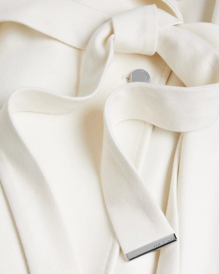 Ted Baker Rose Cappotto a Portafoglio in Lana con Cintura | Avorio – vista alternativa 7
