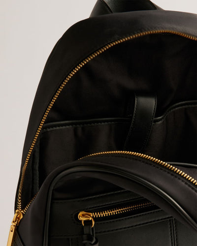 Ted Baker Voella Μεγάλη PU Τσάντα Πλάτης με Λεπτομέρειες | Μαύρο