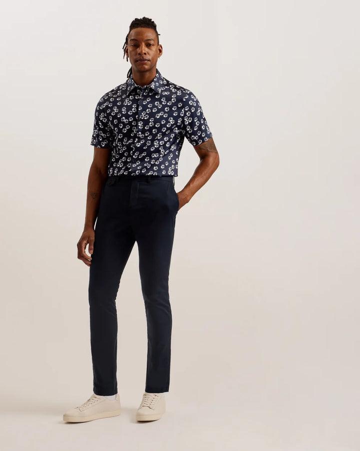 Ted Baker Alfanso Slim Fit Φλοράλ Υποκάμισο | Σκούρο Μπλε