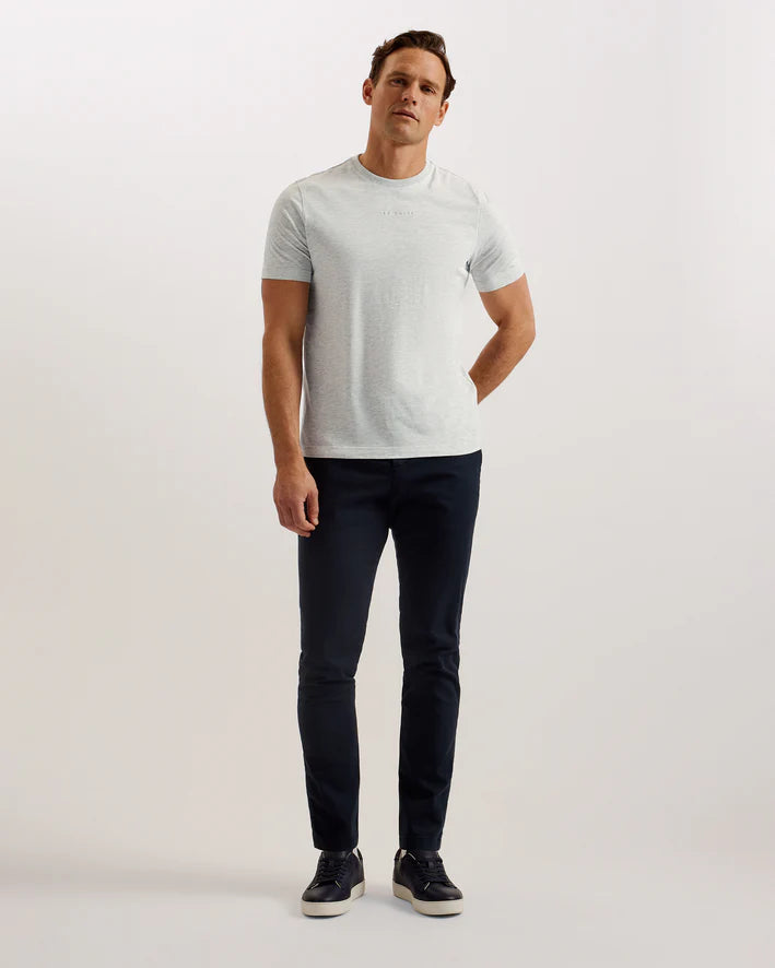Ted Baker Wiskin Branded Regular Fit T-Shirt | Grey Marl