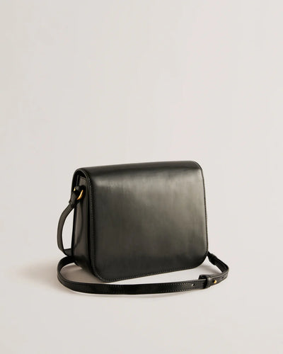 Ted Baker Kkayli Polished Leather Satchel Bag | Black