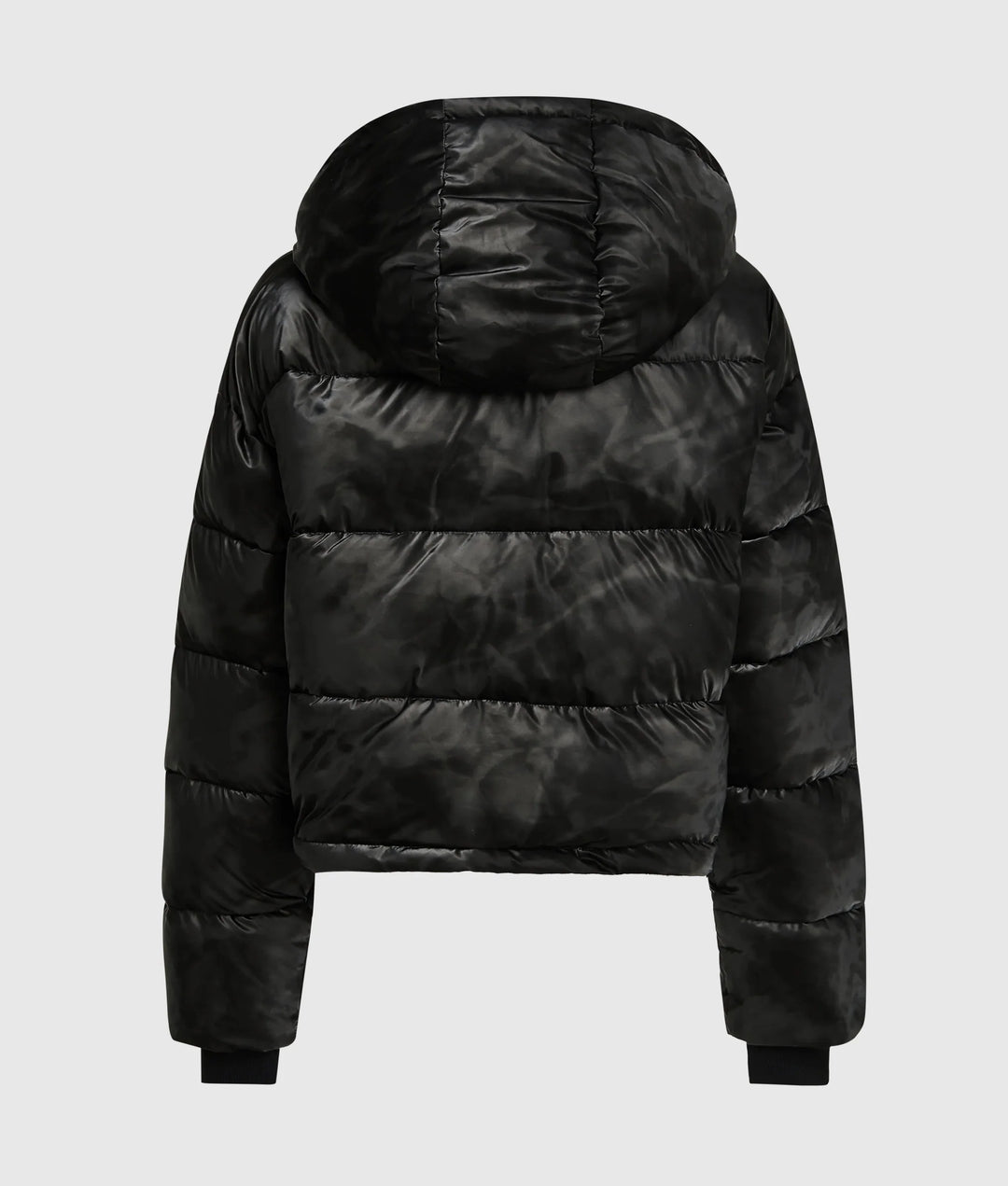 Karl Lagerfeld جاكيت Puffer قصير لامع | أسود – عرض بديل 5