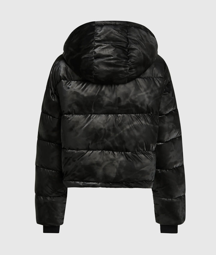 Karl Lagerfeld جاكيت Puffer قصير لامع | أسود – عرض بديل 5