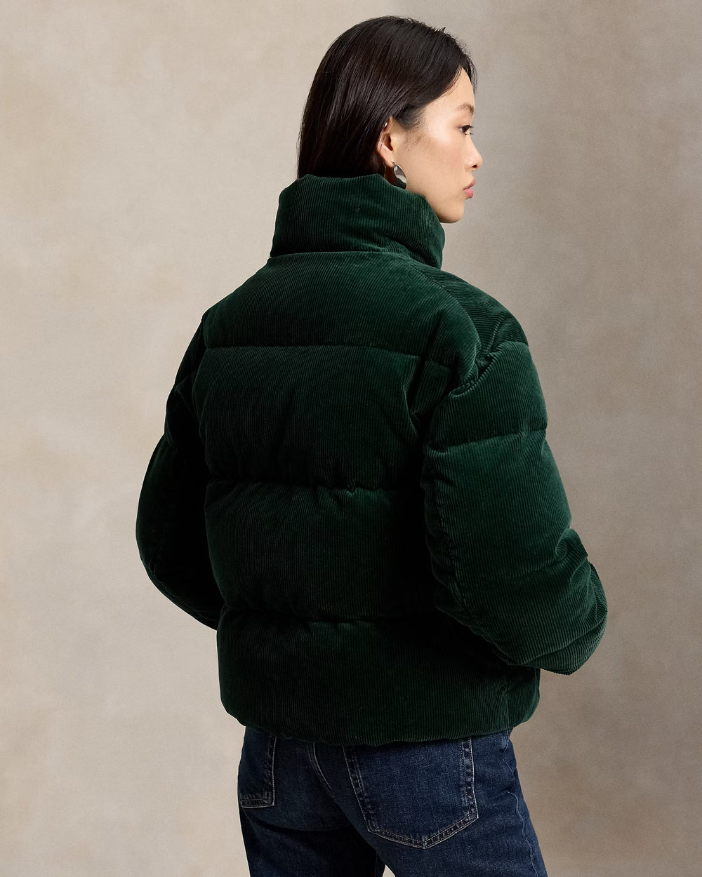 Ralph Lauren Piumino donna in velluto a coste | Verde Northwest Pine – immagine del prodotto 02