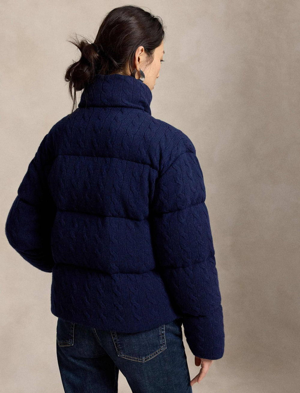 Ralph Lauren Giacca donna a trecce in lana e cashmere | Blu navy Spring – immagine del prodotto 02
