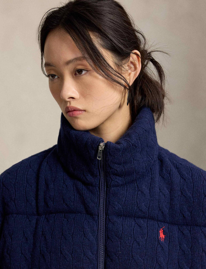 Ralph Lauren Giacca donna a trecce in lana e cashmere | Blu navy Spring – immagine del prodotto 03
