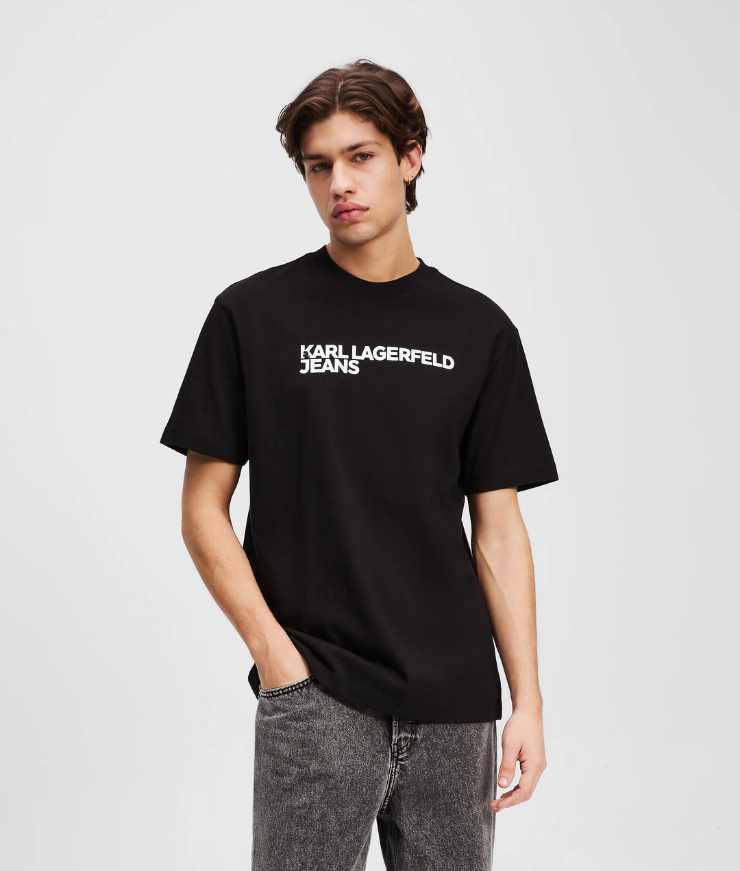 Karl Lagerfeld T-shirt Essential Regular Fit, Noir - vue de face