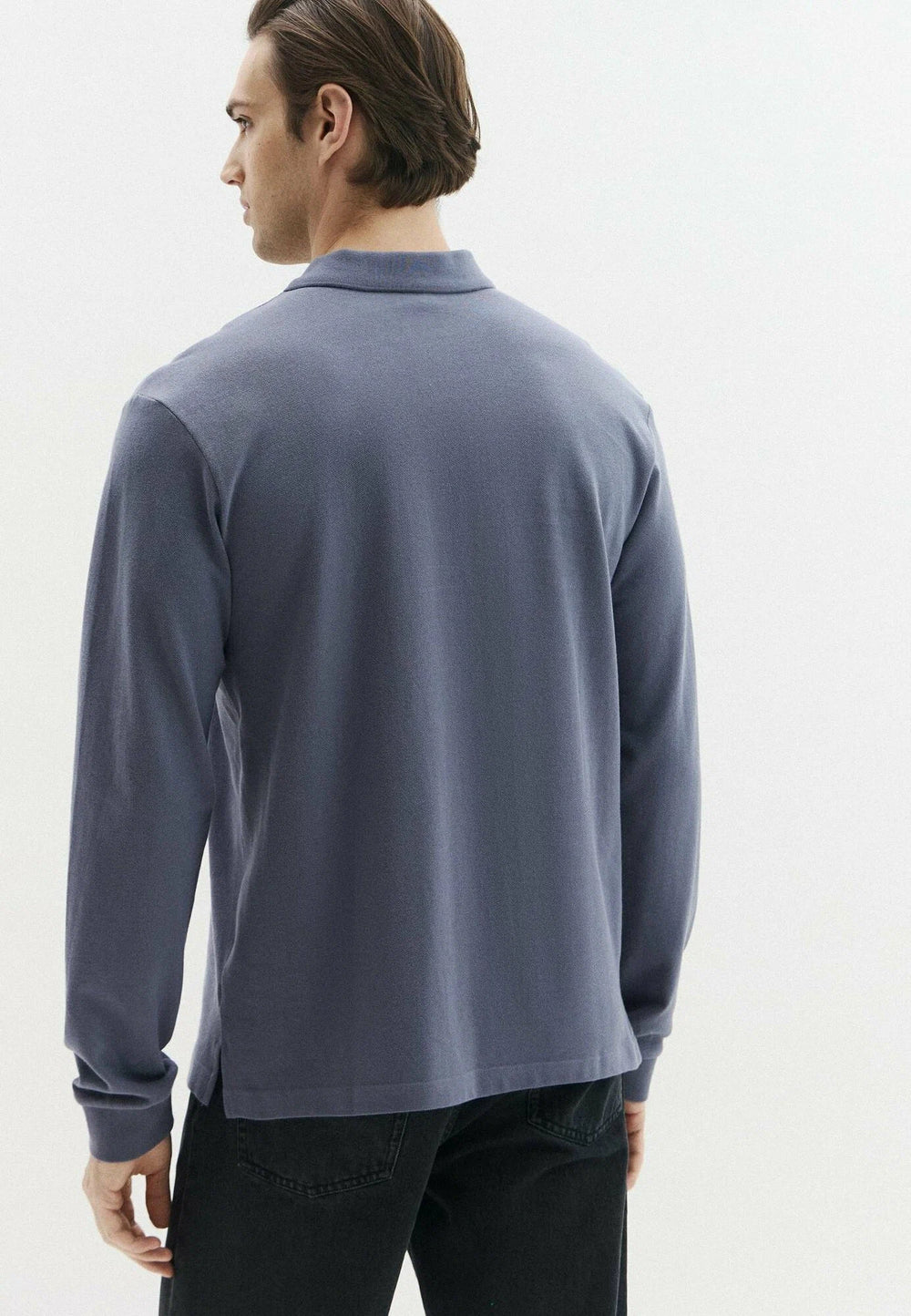 Polo de piqué de manga larga de Karl Lagerfeld con corte Regular Fit en Grisaille – imagen del producto 02