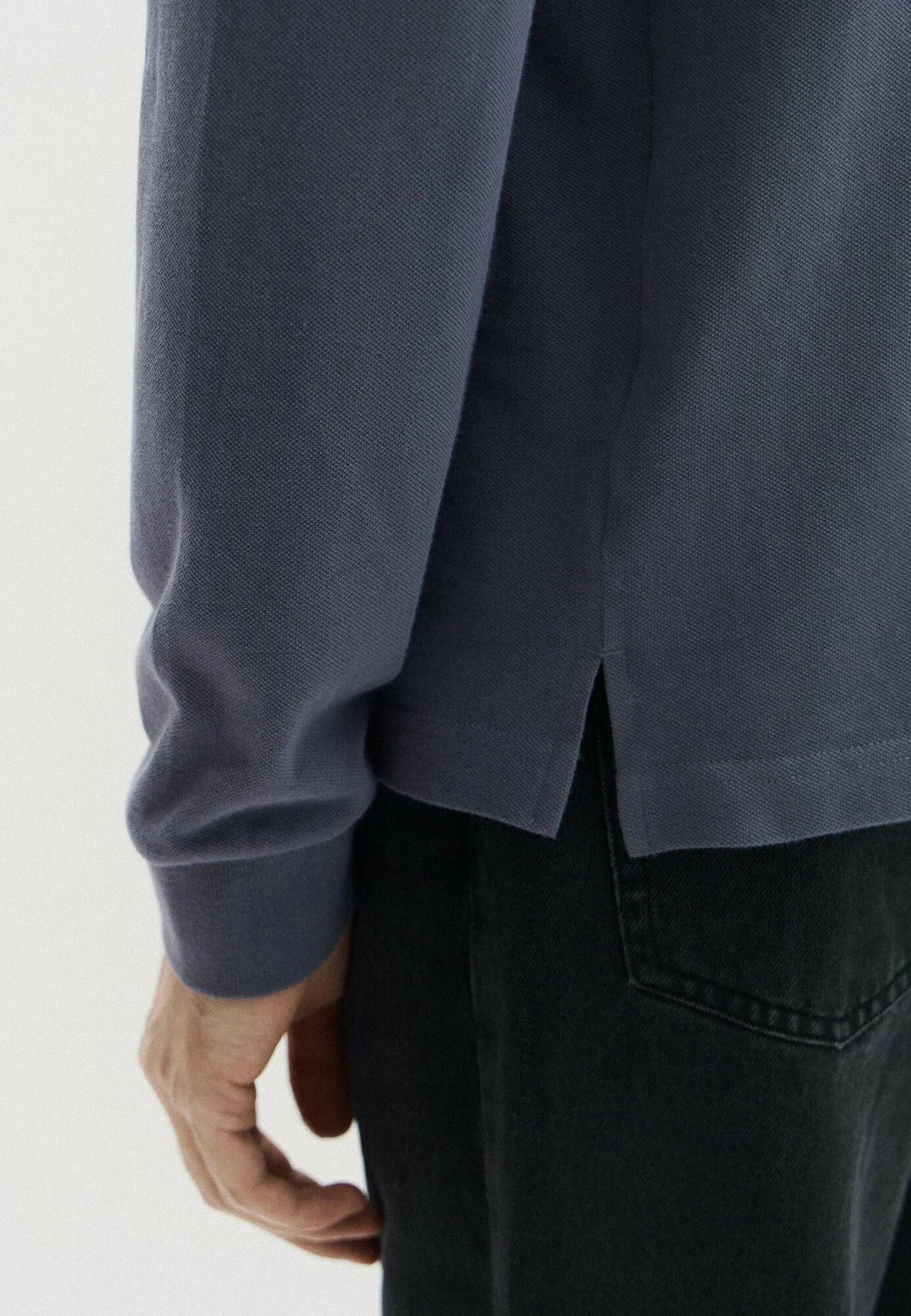 Karl Lagerfeld Langarm-Piqué-Polo im Regular Fit in Grisaille – Produktbild 04