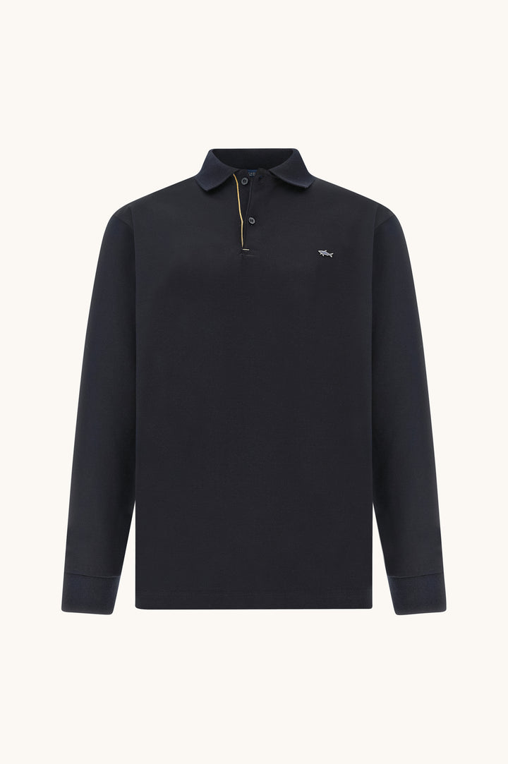 Paul &amp; Shark Aqua Touch 长袖 Polo 衫，海军蓝 – 其他角度