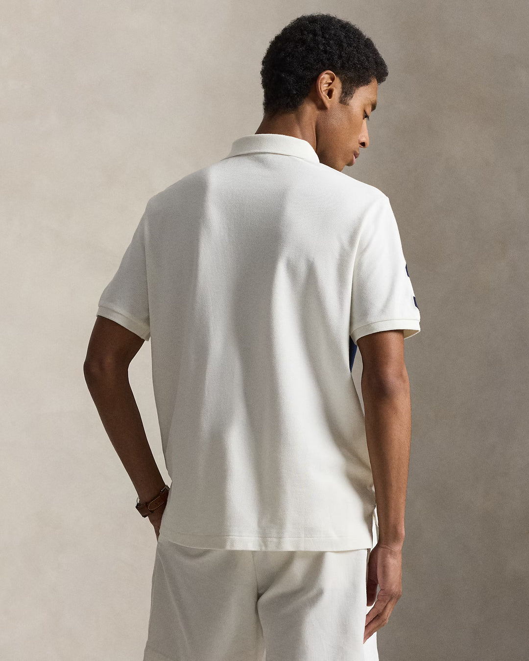Ralph Lauren Big Pony Polo από Βαμβακερό Mesh Custom Slim Fit: Navy/Nevis – εναλλακτική όψη