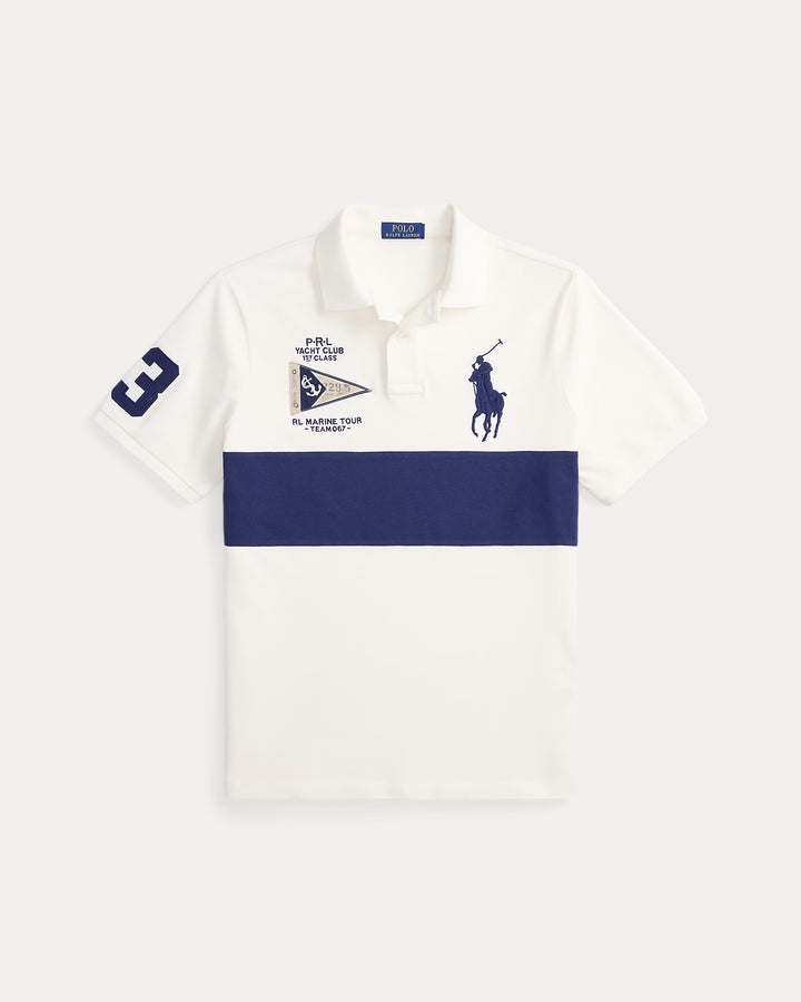 Ralph Lauren Big Pony Polo από Βαμβακερό Mesh Custom Slim Fit: Navy/Nevis – φωτογραφία lifestyle