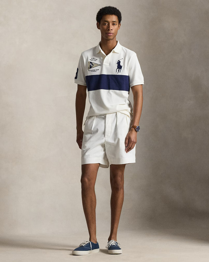 Ralph Lauren Big Pony Polo από Βαμβακερό Mesh Custom Slim Fit: Navy/Nevis – εναλλακτική όψη