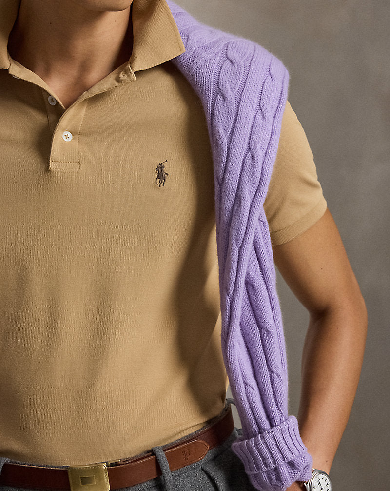 Polo in mesh stretch Custom Slim Fit Ralph Lauren | Classic Camel, vista 1