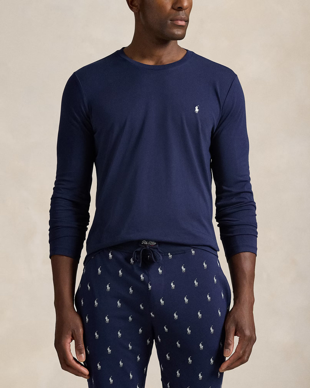 Ralph Lauren men's Cotton Jersey Classic Fit Sleep Shirt in Navy