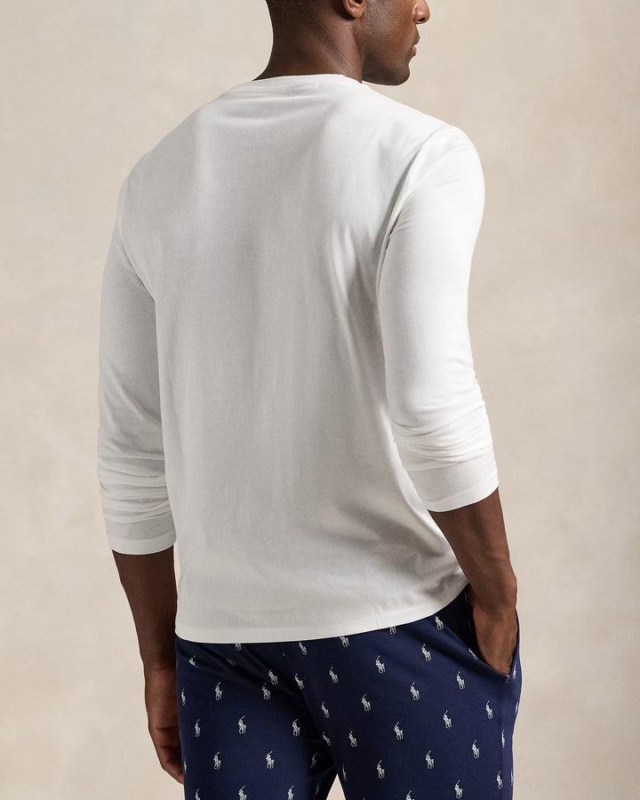 Ralph Lauren Herren Baumwoll-Schlafshirt Classic-Fit in Weiß – alternative Ansicht