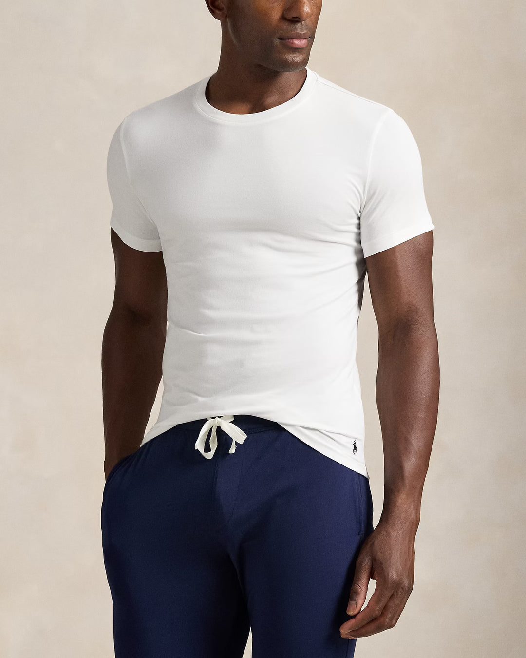 Ralph Lauren pack de 2 camisetas interiores hombre cuello redondo en Blanco – vista alternativa