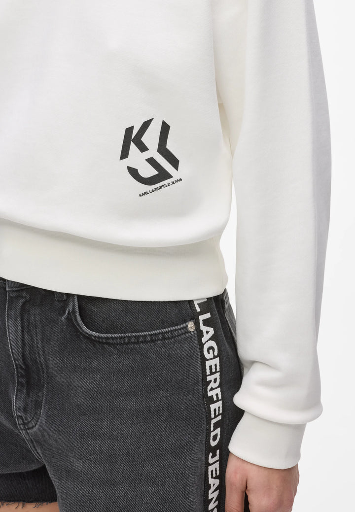 Karl Lagerfeld Γυναικείο Monogram Logo Φούτερ Κανονική Γραμμή – Egret – εναλλακτική όψη 3