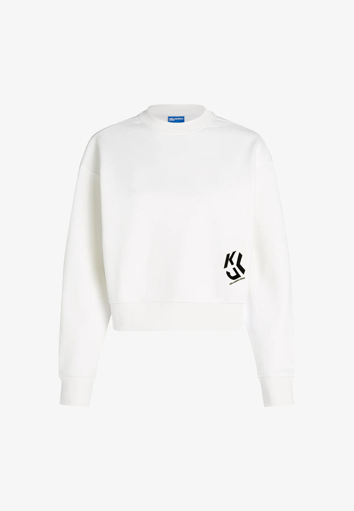 Karl Lagerfeld Γυναικείο Monogram Logo Φούτερ Κανονική Γραμμή – Egret – εναλλακτική όψη 6