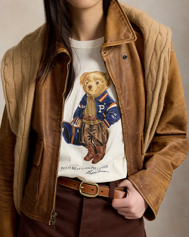 Ralph Lauren T-shirt femme Polo Bear en jersey de coton | Blanc chaud – photo du produit 03
