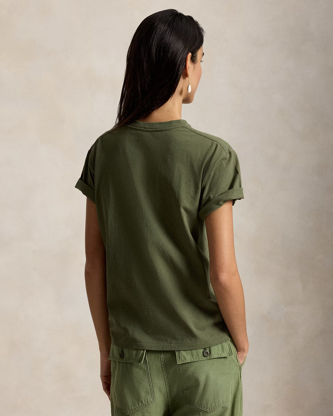 Ralph Lauren T-shirt donna Polo Bear in jersey di cotone | Verde oliva – immagine del prodotto 02