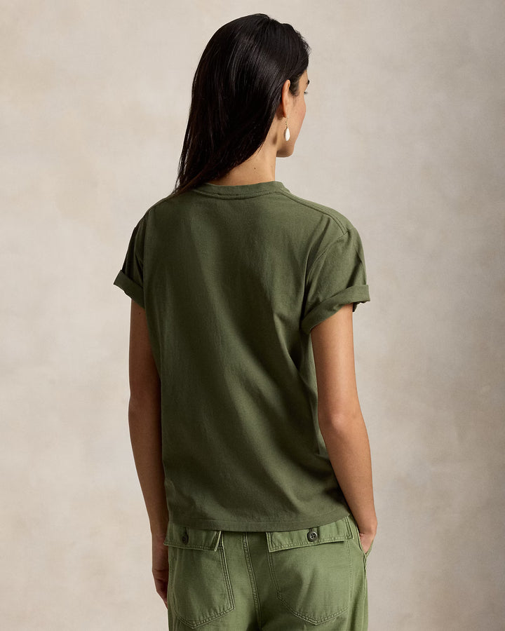 Ralph Lauren T-shirt donna Polo Bear in jersey di cotone | Verde oliva – immagine del prodotto 02