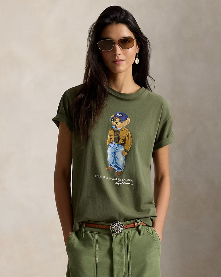 Ralph Lauren T-shirt donna Polo Bear in jersey di cotone | Verde oliva – immagine del prodotto 05