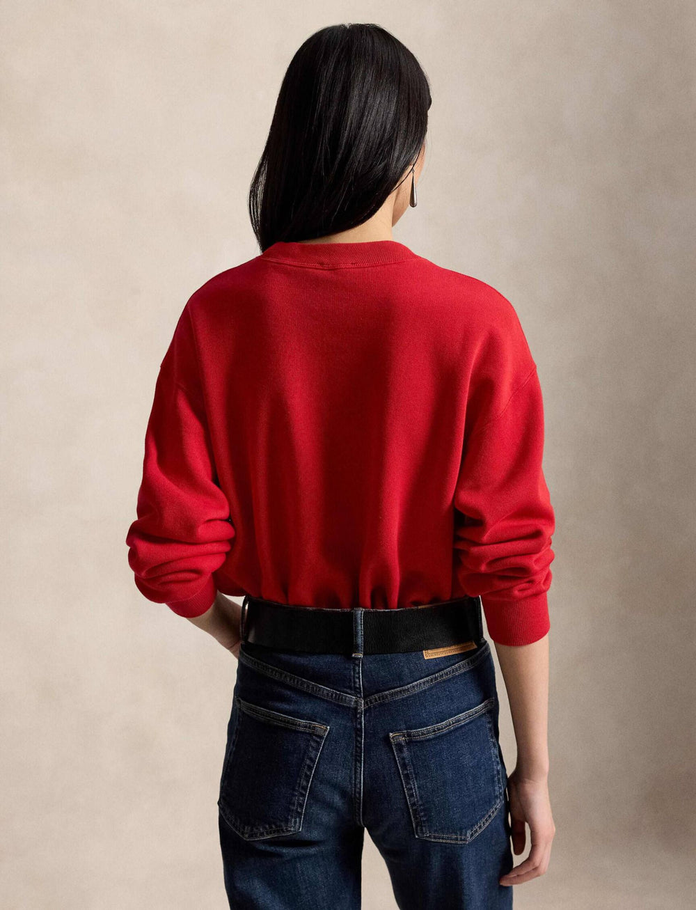Ralph Lauren Felpa donna girocollo in pile | Rosso intenso – immagine del prodotto 02