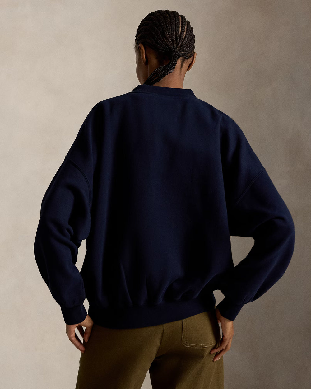 Ralph Lauren Felpa donna Polo Bear patchwork | Blu navy Hunter – immagine del prodotto 02