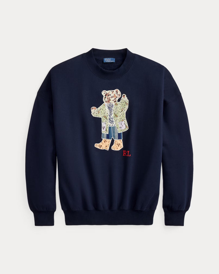 Ralph Lauren Felpa donna Polo Bear patchwork | Blu navy Hunter – immagine del prodotto 03