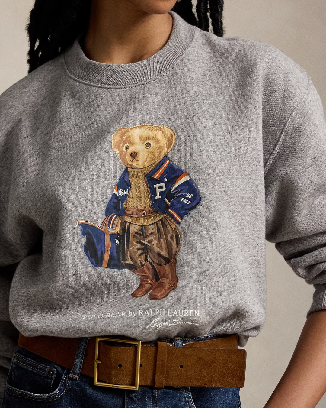 Ralph Lauren Felpa donna Polo Bear in pile | Grigio – immagine del prodotto 03