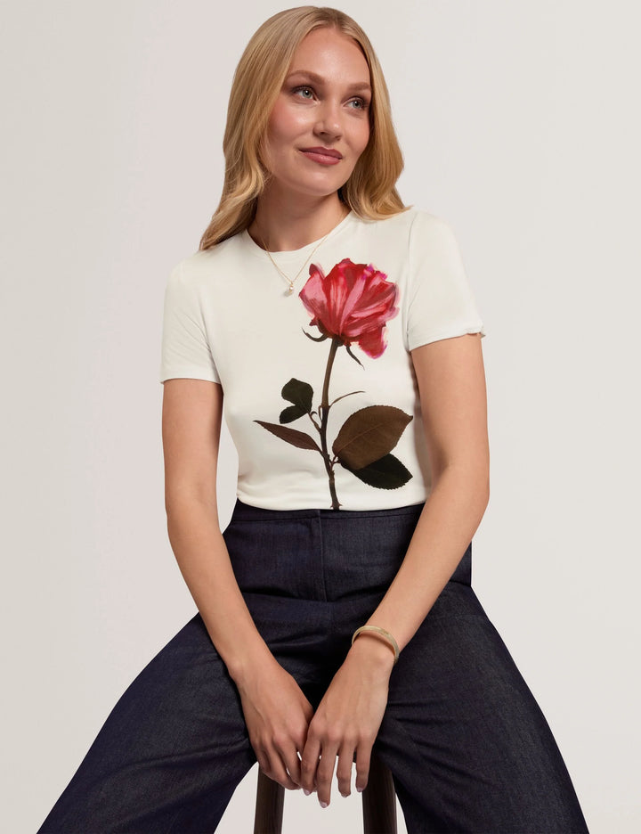 Ted Baker Jeneli Floral Printed Fitted Tee | Ivory – alternate view 4